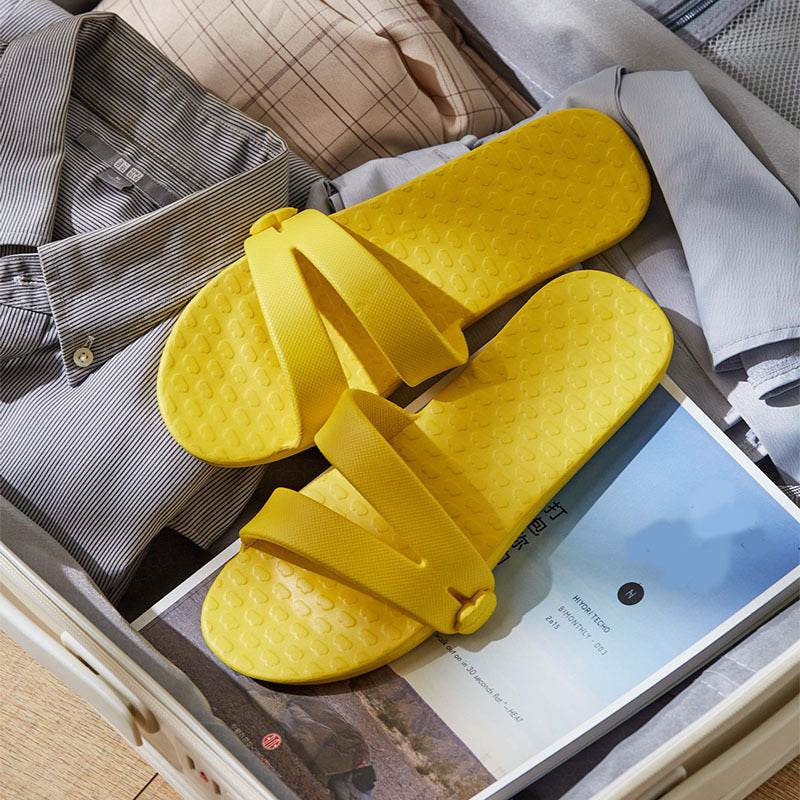 Folding Travel Slippers Hotel House Shoes Removable Non-slip Bathroom Slippers Summer Unisex Slides - Velora