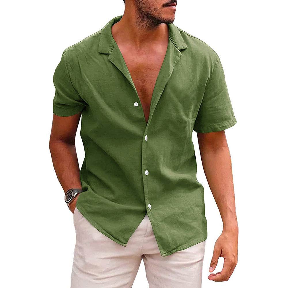 Men's Tops Casual Button Down Shirt Short Sleeve Beach Shirt Summer Mens Clothing - Velora