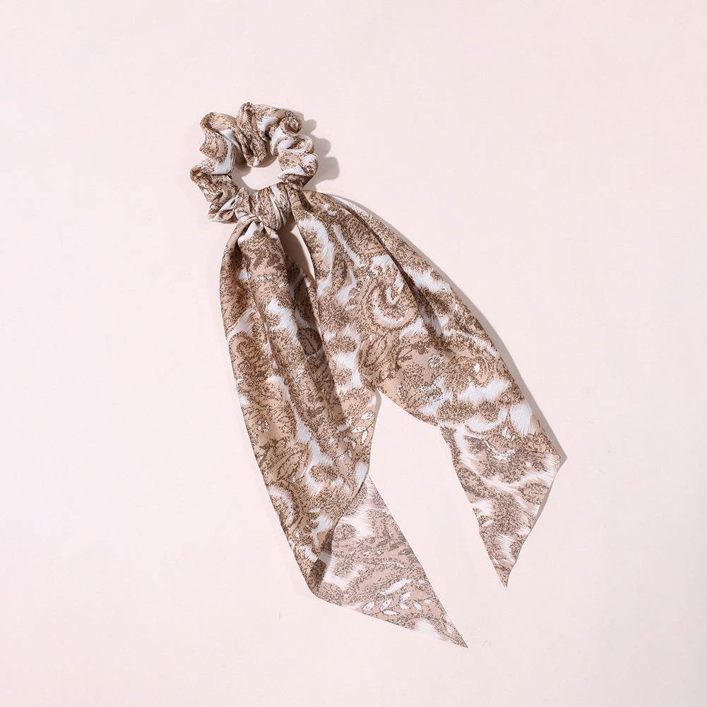 Cute Hair Silk Bow Scrunchie Vintage Satin Scarf Scrunchie - Velora