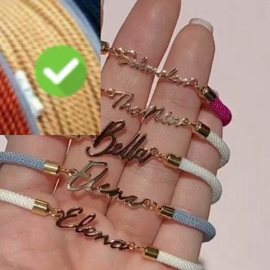 Personalized Colorful Rope Chain Custom Name Bracelet Personalized Adjustable Name Jewelry For Girls - Velora