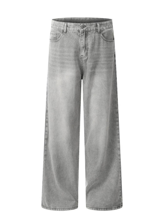 Men's High-Rise Wide Leg Washed Jeans - Velora