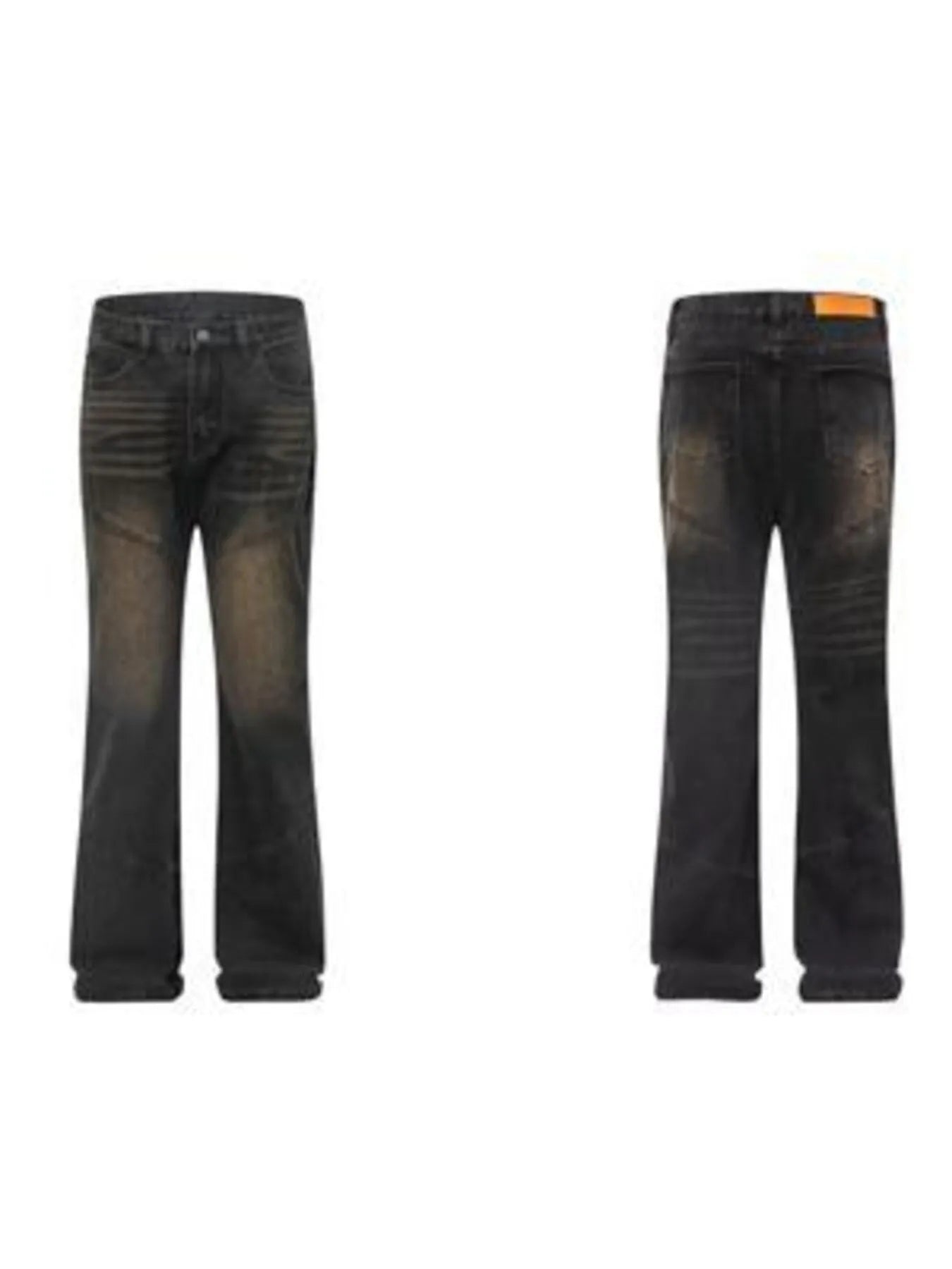 Men's Full Size Vintage Wash Bootcut Denim Jeans Plus Size - Velora