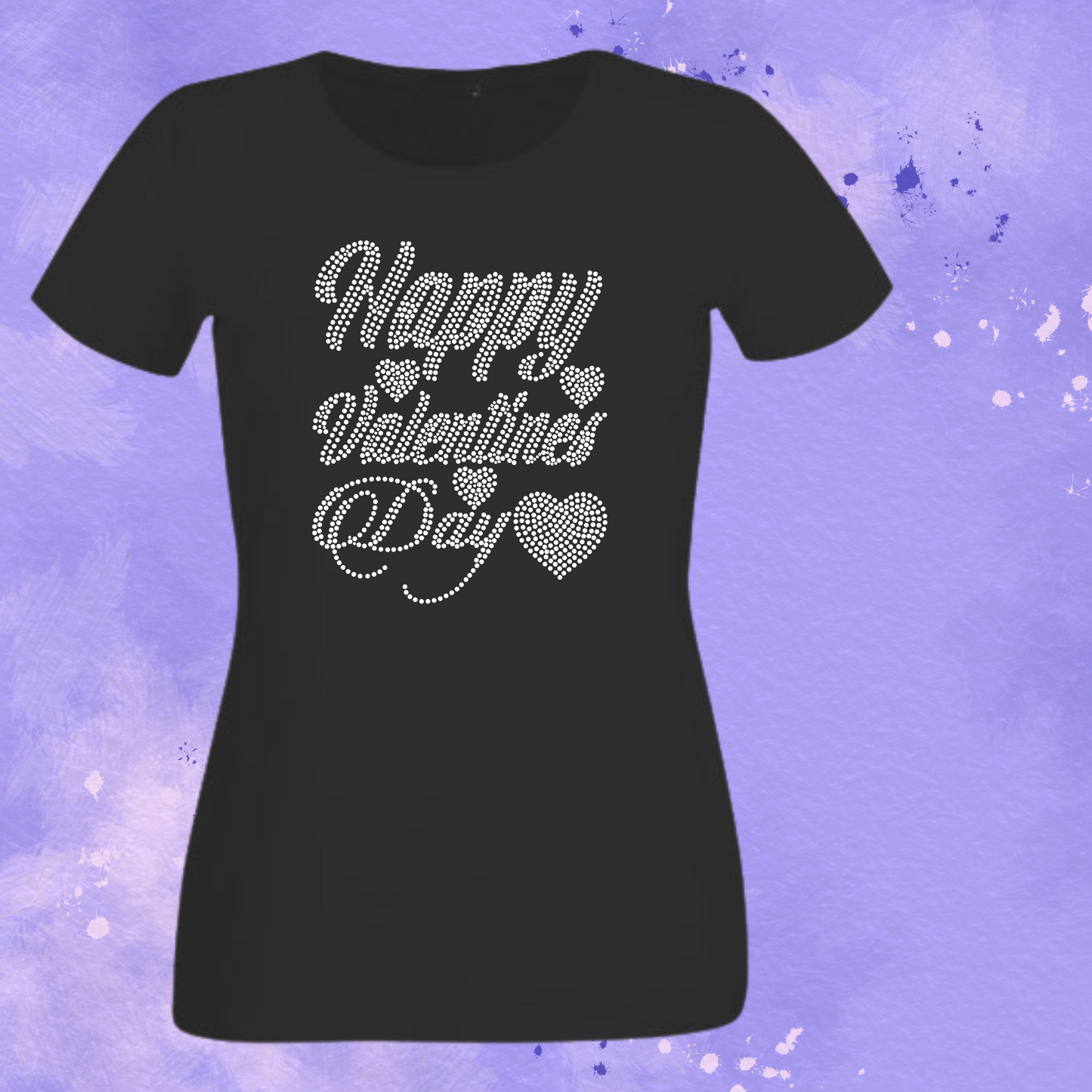 Happy Valentine's Day Rhinestone Shirt – Love Sparkle Bling Tee | Blingdazzel