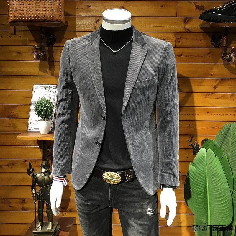 Corduroy Suit Men's Business Slim Fit Casual Small Suit - Velora