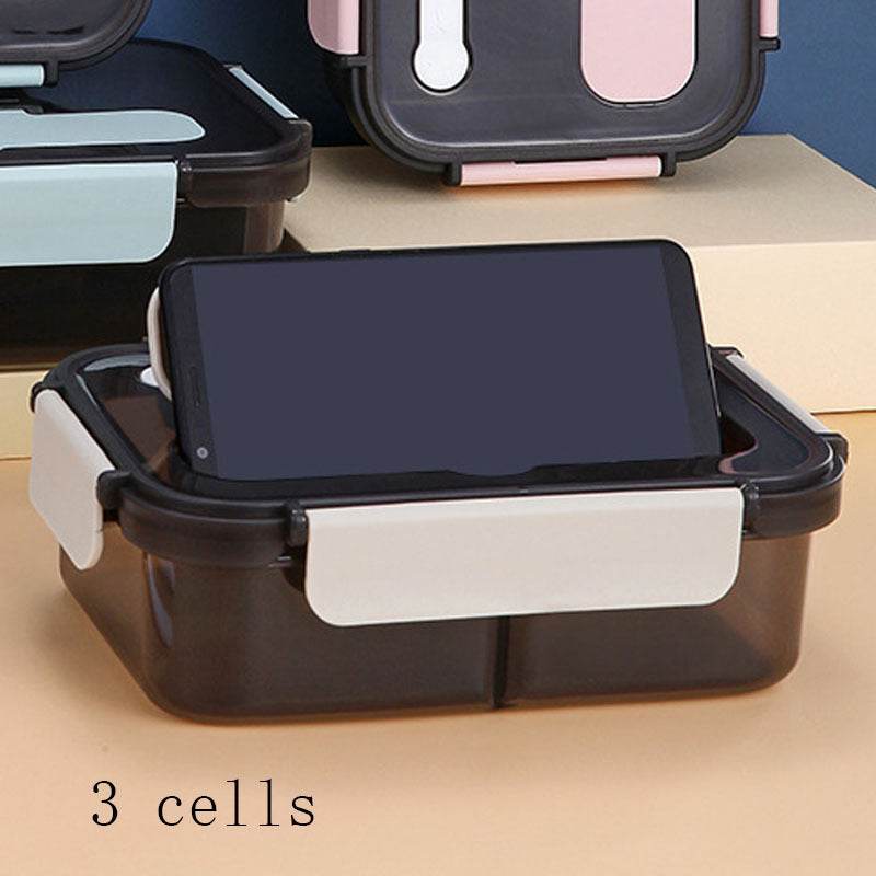Portable Kids Bento Plastic Lunch Box with Cutleries - Velora