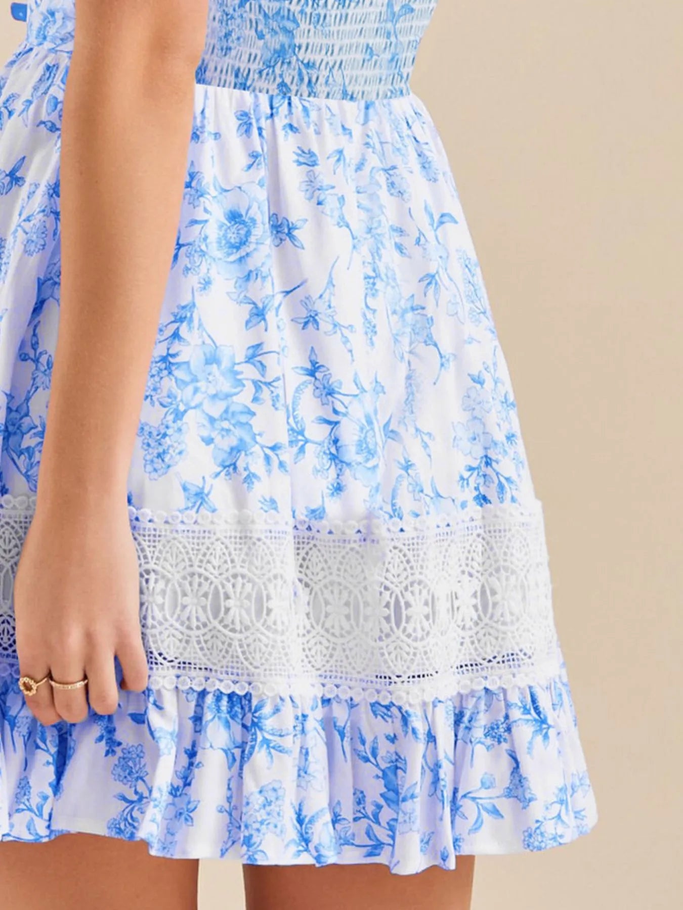 Ruffled Hem Printed Tube Dress - Velora