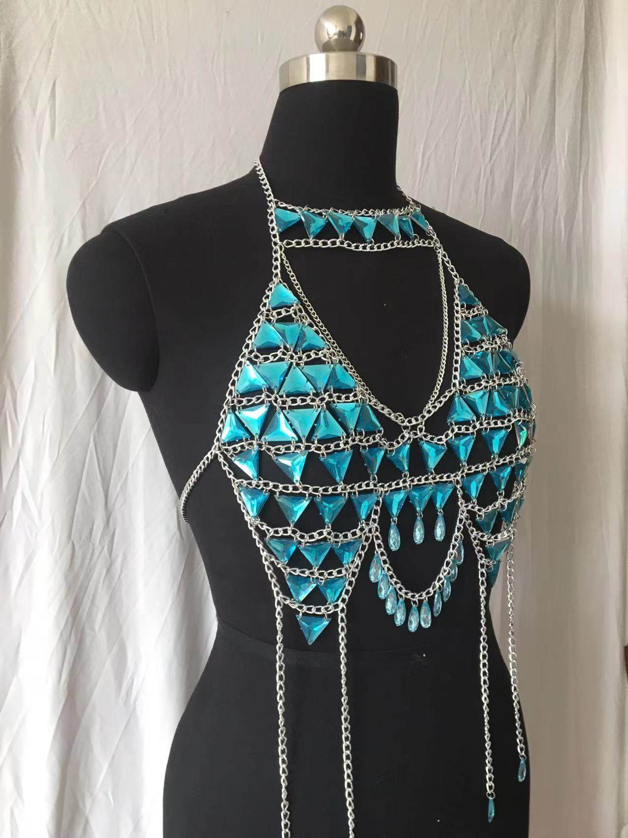 Rhinestone Lingerie – Tassel Fringe Body Chain Accessory for Nightclub - Velora