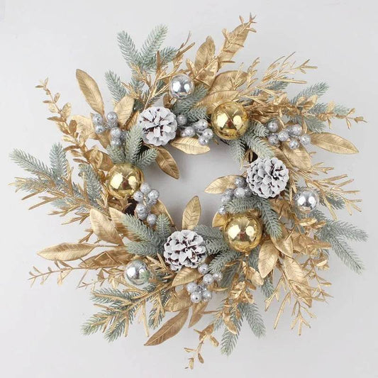 Golden Christmas Plastic Wire Garland Rattan Decorations - Velora