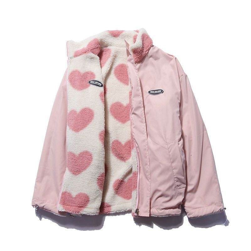 Love Lamb Fleece-lined Warm Reversible Cotton-padded Coat - Velora
