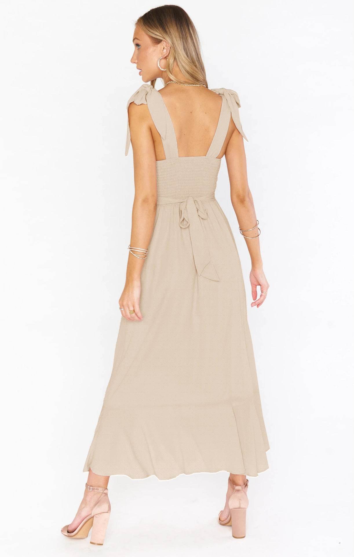 Temperament Suspender Split Dress With Lace-up Design Fashion Summer Ruffled Beach Dresses For Women - Velora