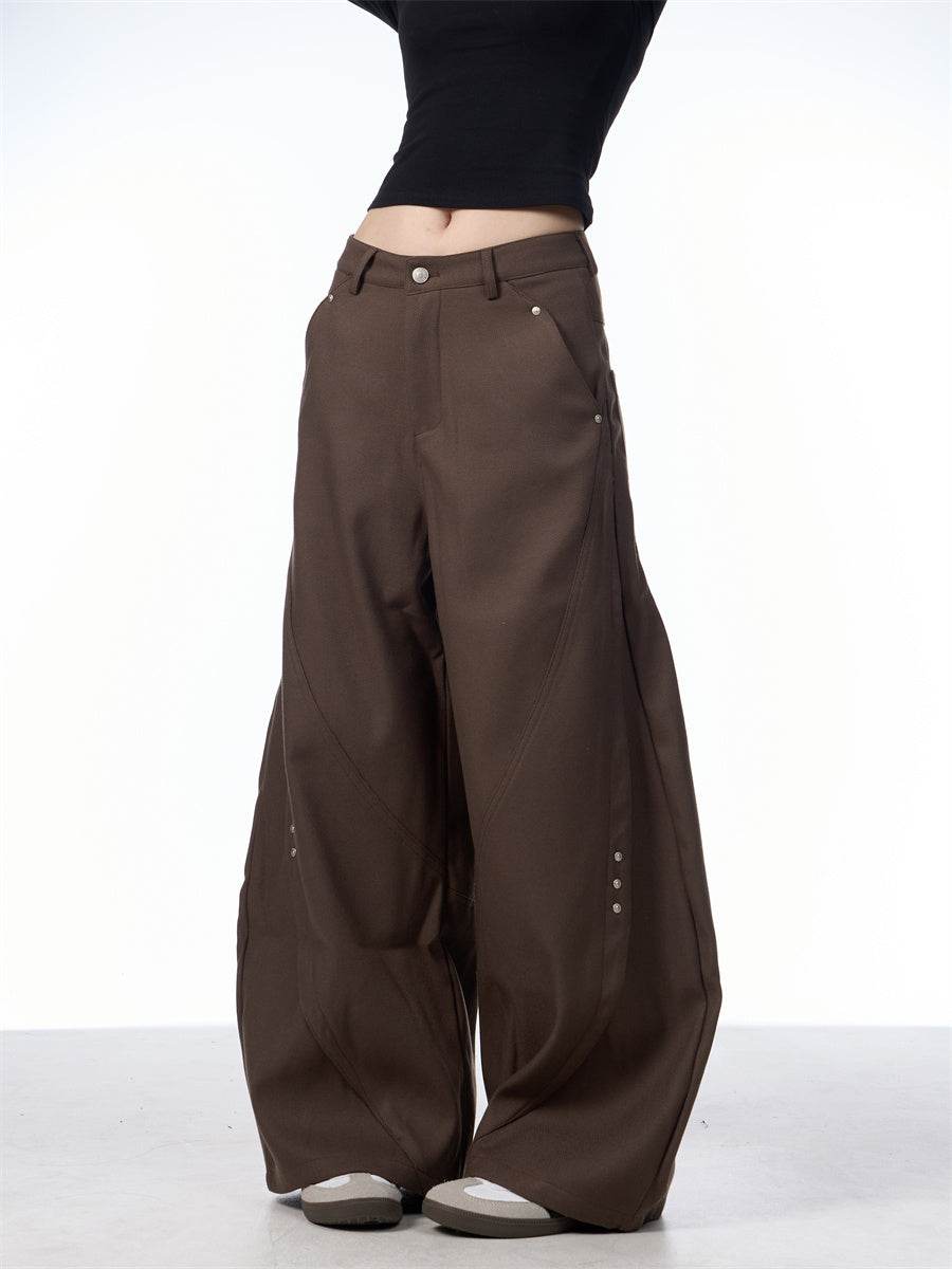 Stitching Machete Casual Pants Women's Wide-leg Trousers - Velora