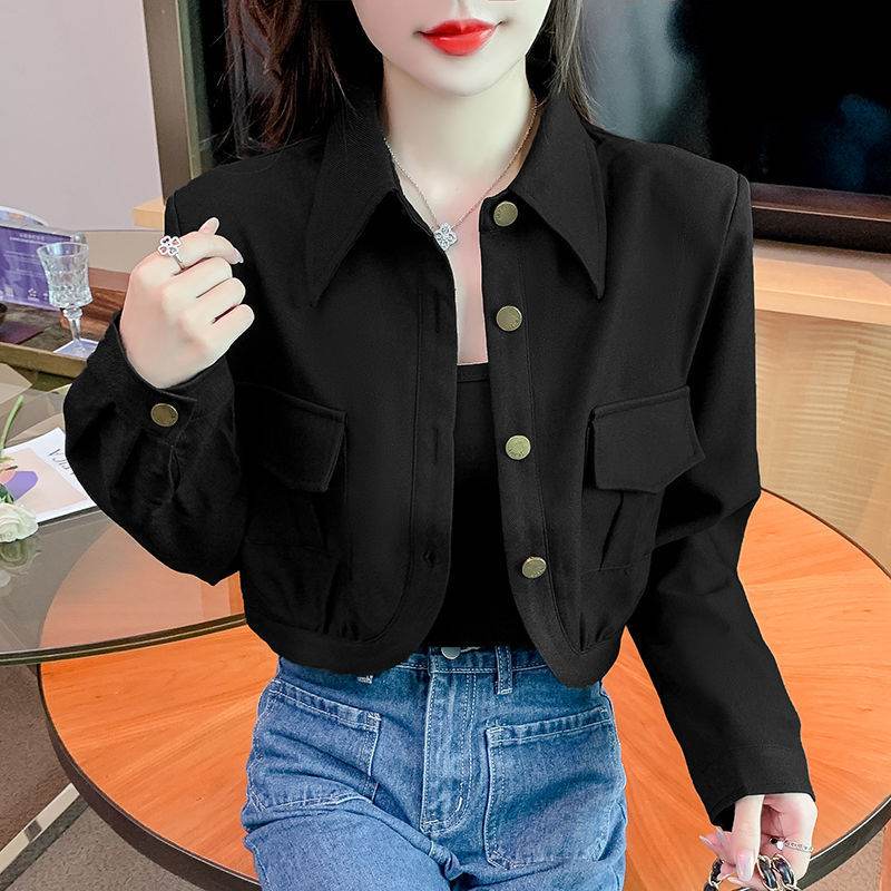 High-end Short Long Sleeve All-match Slimming And Short Sweet Top - Velora