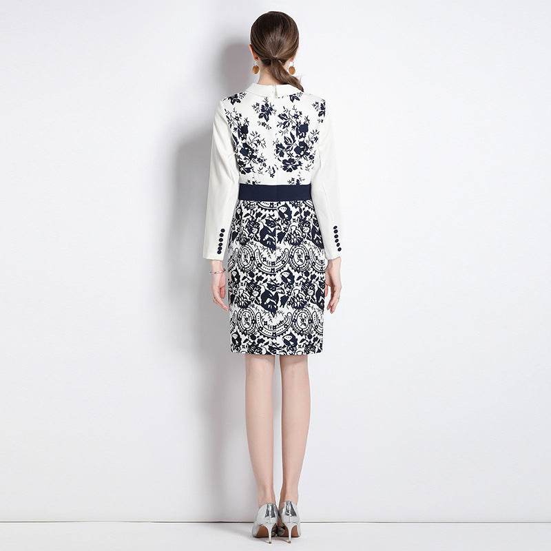 Printed Elegant Slim-fit Elegant Dress - Velora
