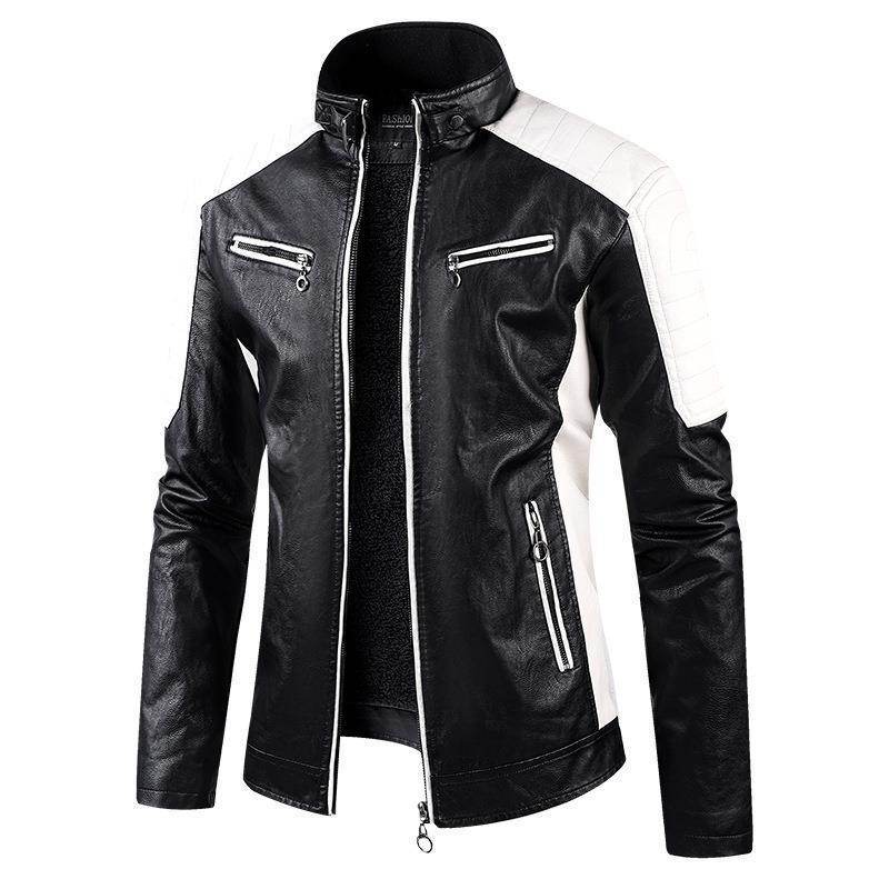 European Size Autumn And Winter Leisure Leather Men's Coat Fleece-lined - Velora