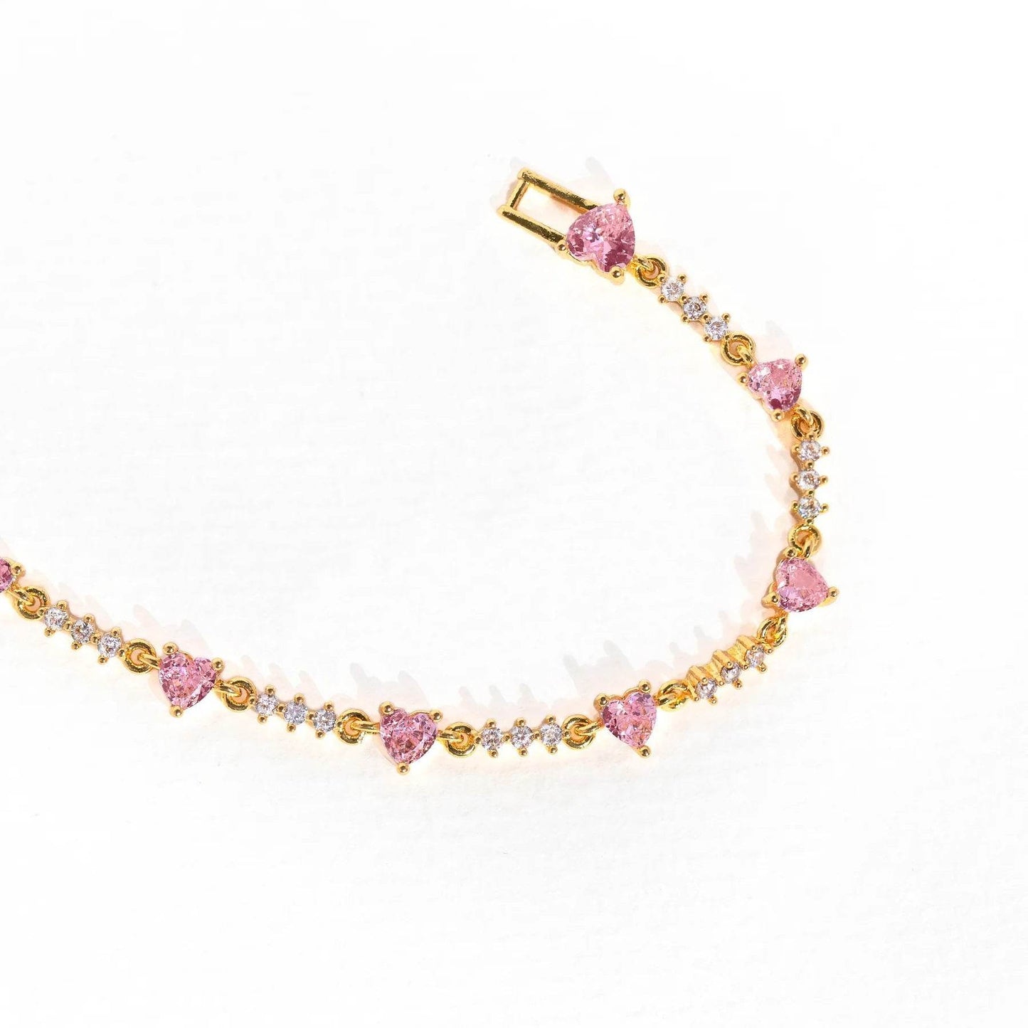 Sweet Bow Heart Rhinestone Bracelet Y2K Ins Fashion Chain Bracelet Valentine's Day - Velora