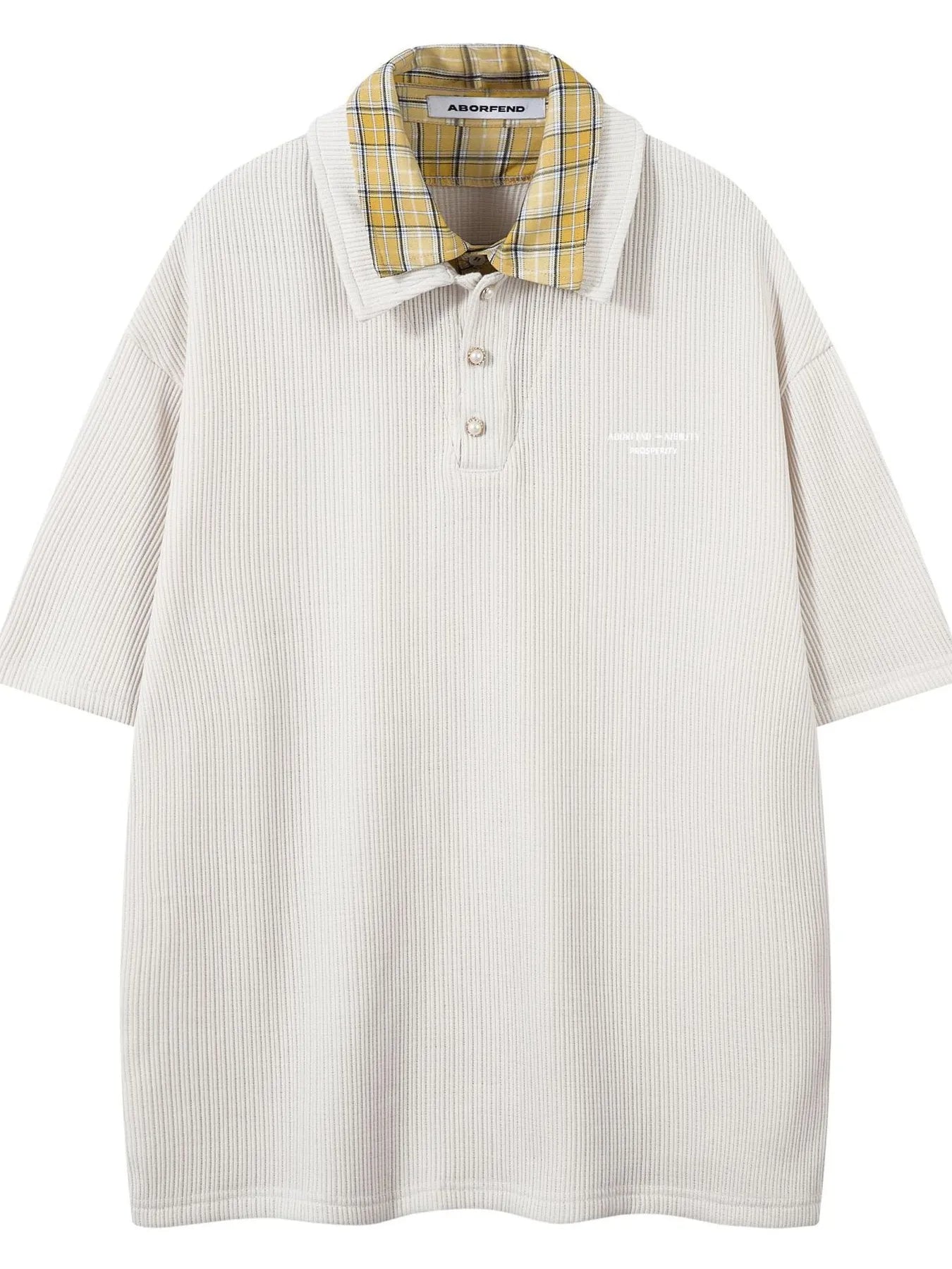 Men's Plaid Collar Short Sleeve Ribbed Polo - Velora