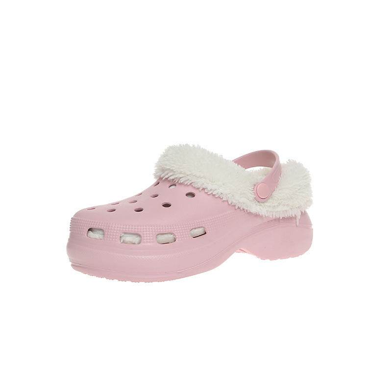 Cotton Slippers Women's Autumn And Winter Non-slip Soft Sole Platform Heel - Velora