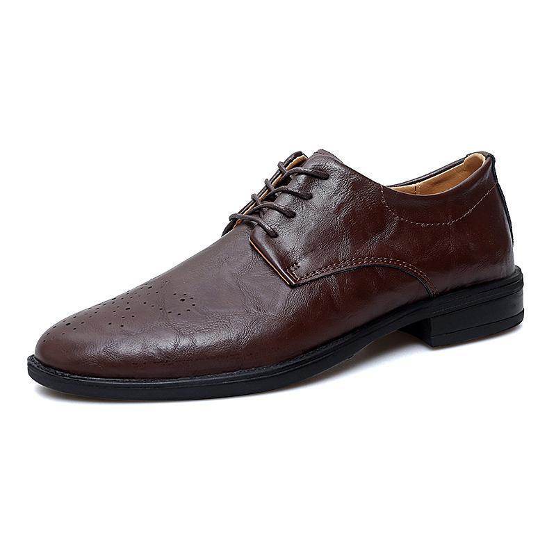 Men's Korean-style Trendy British-style Pointed Leather Shoes - Velora