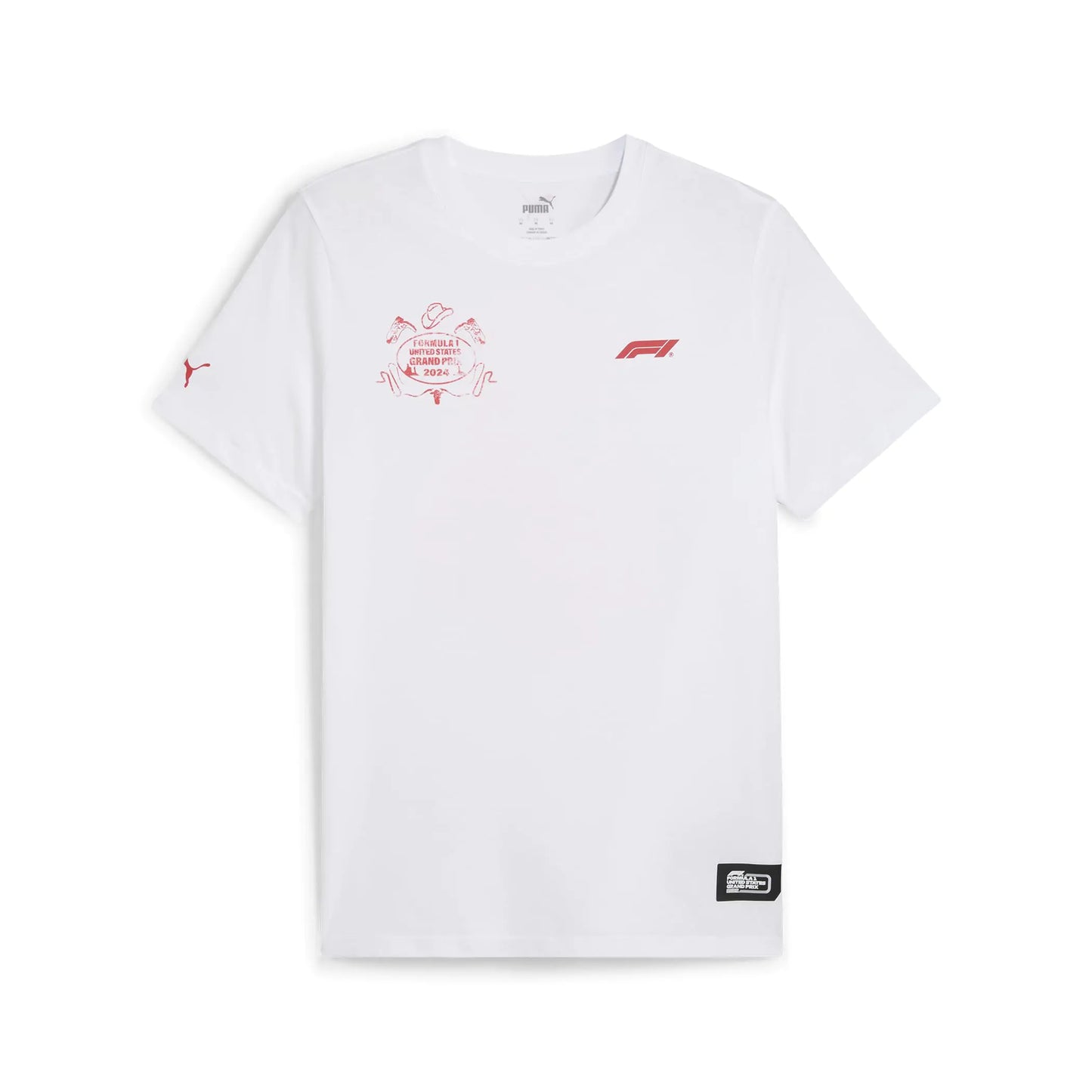 PUMA F1 2024 Austin Edition Tee - White - Medium - Pure Cotton