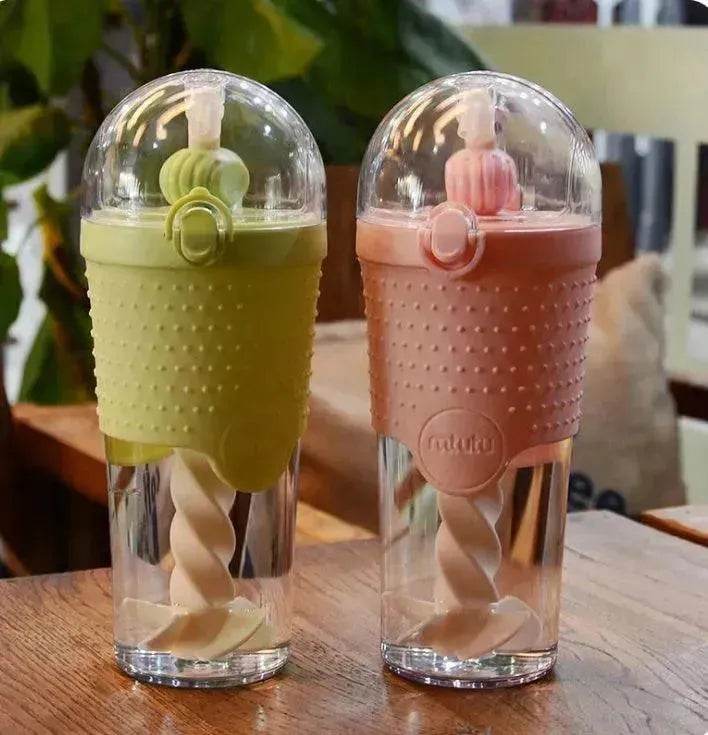 500ML Kids Plastic Water bottles Protein Shaker Blender Bottles with straw BPA Free Portable Sport My Water bottles - Velora