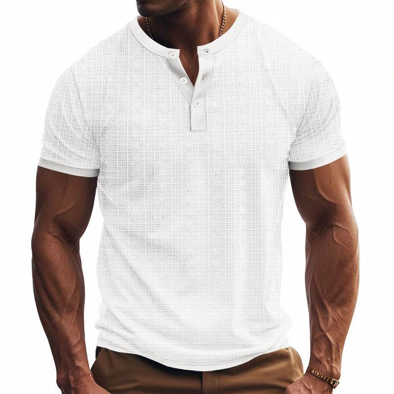 Breathable Casual Henley Shirt Top - Velora