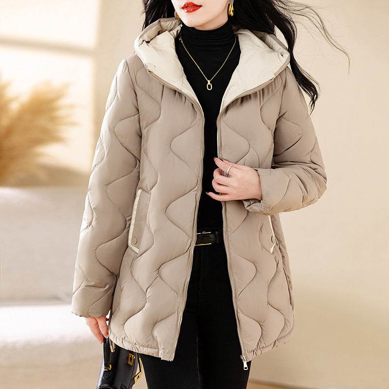 Winter Disposable Cotton-padded Coat For Women Padded Down Jacket Korean Style Mid-length Warm Jacket For Women - Velora