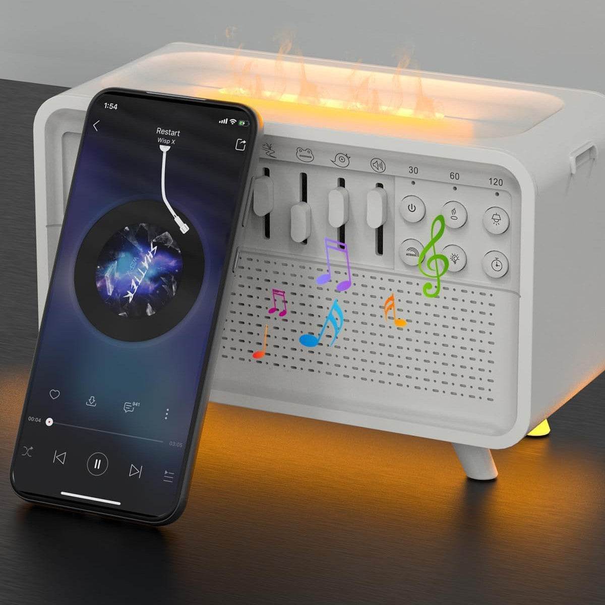 3 In 1 Bluetooth Speaker White Noise Sleep Night Light Humidifier All-in-one Machine Free Combination Of 8 Group Nature Sound - Velora