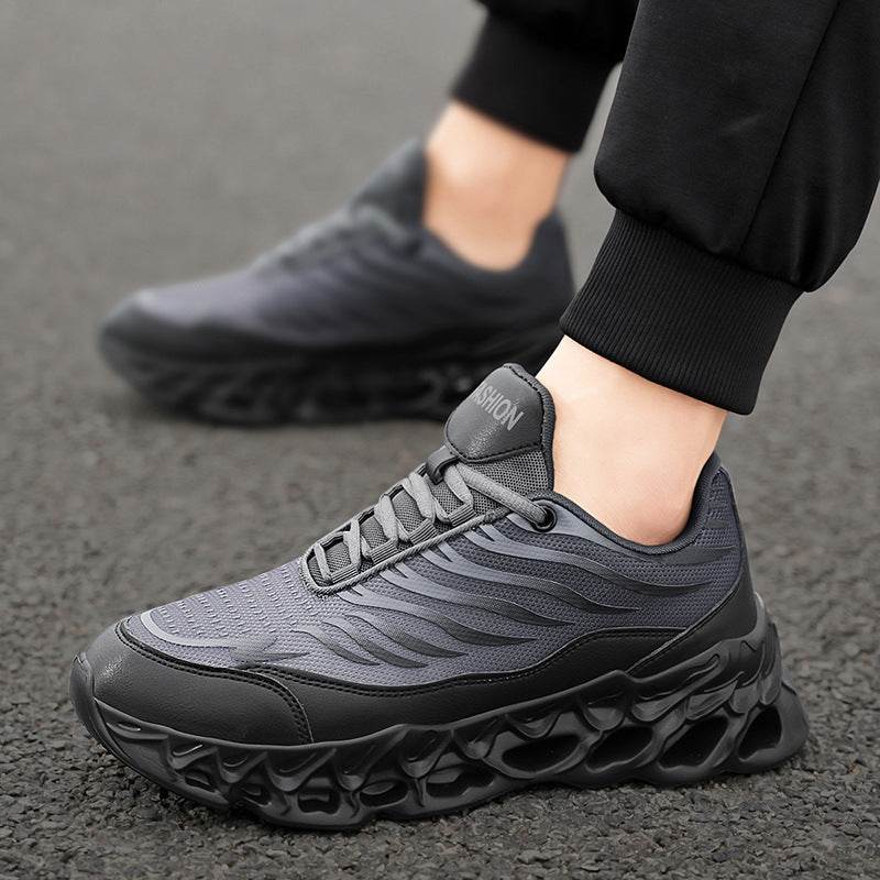Men's Lace-up Sneakers Thick-soled Daddy Vulcanized Shoes Outdoor Running Sports Casual Shoes - Velora