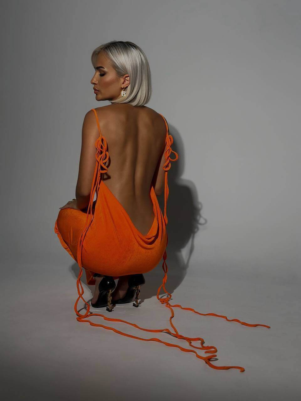 Sexy Slim Backless Dress Summer Camisole Gown Lace-up Long Dress - Velora