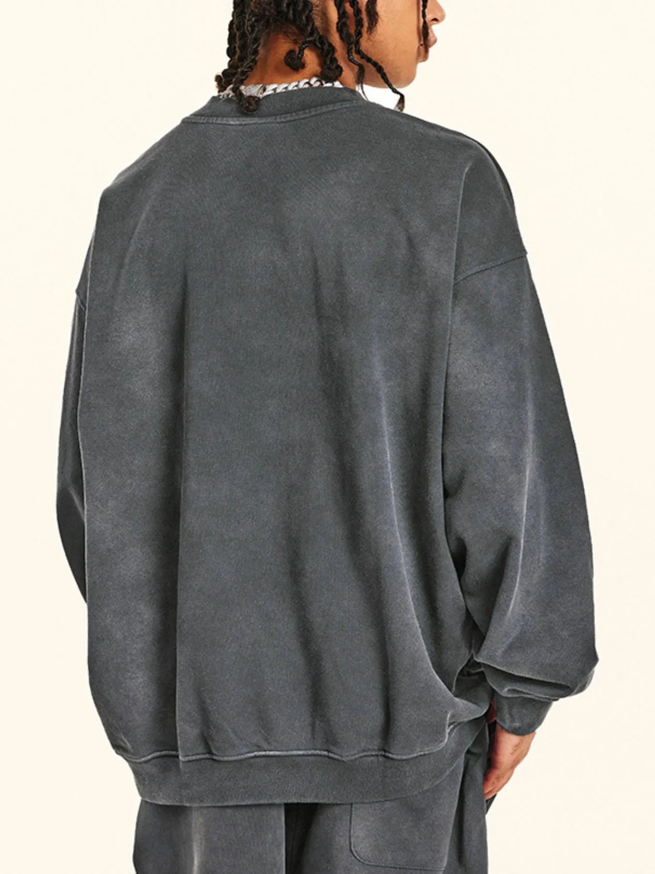 Men's Round Neck Drop Shoulder Sweatshirt - Velora