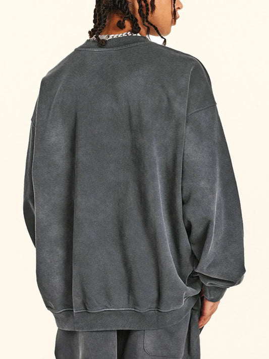 Men's Round Neck Drop Shoulder Sweatshirt - Velora