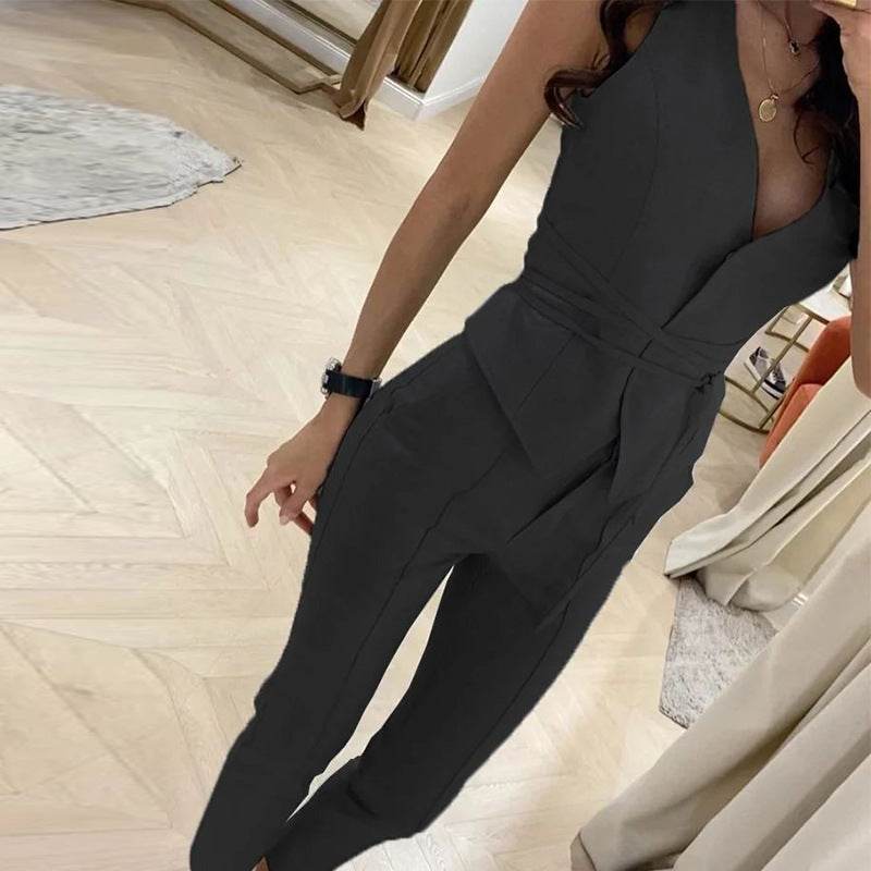 Temperament Waist-controlled Sexy Vest Skinny Pants Two-piece Set - Velora