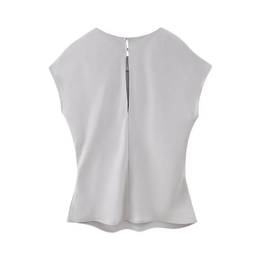 Women's Silk Satin Top Bow Tie Midi Dress