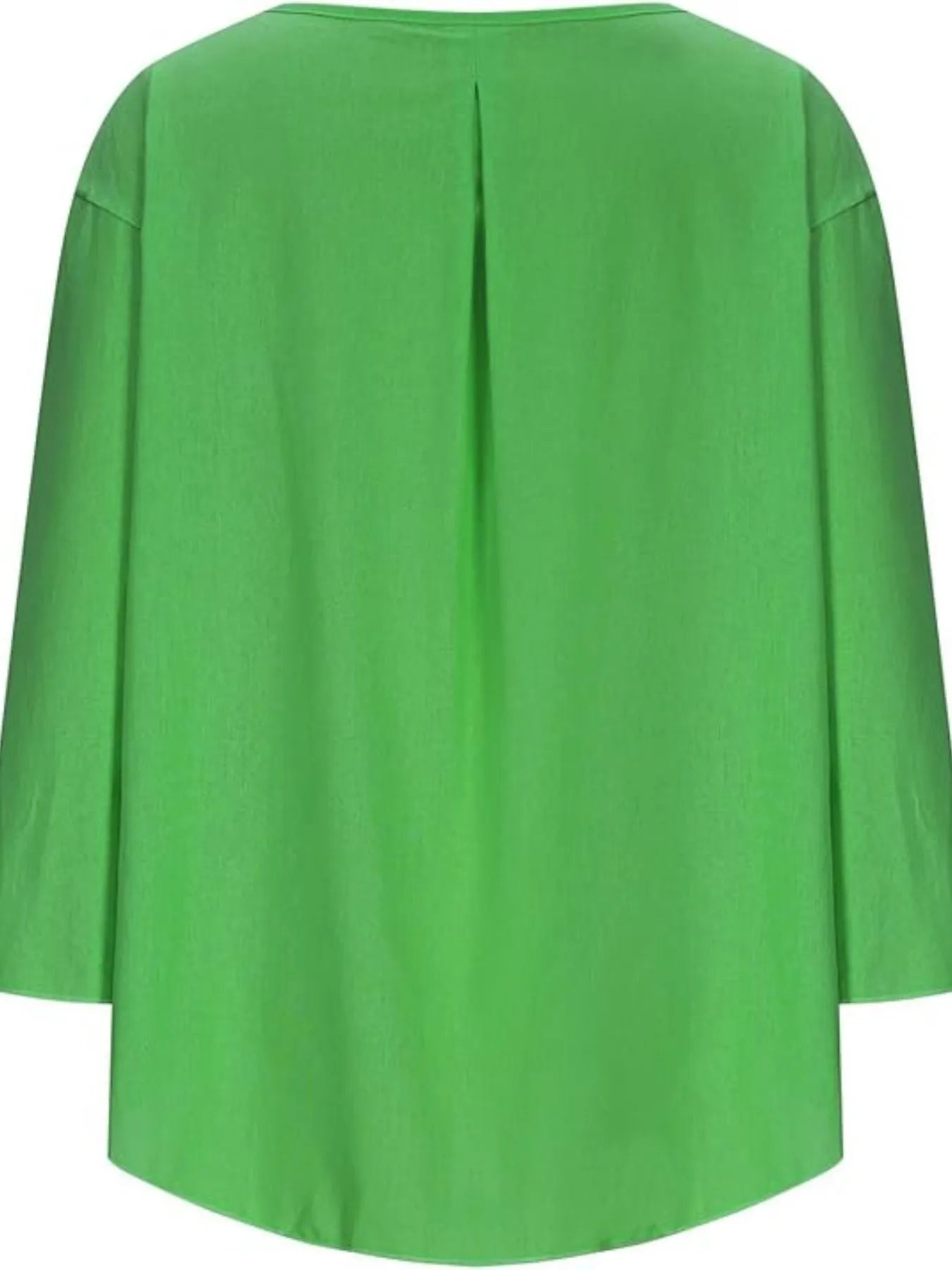 Full Size Round Neck Relaxed Fit Blouse Plus Size - Velora