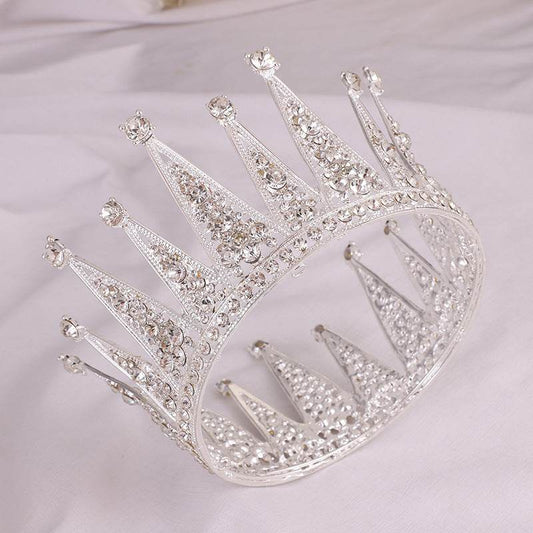 Alloy Retro Round Bridal Crown Hair Ornament - Velora