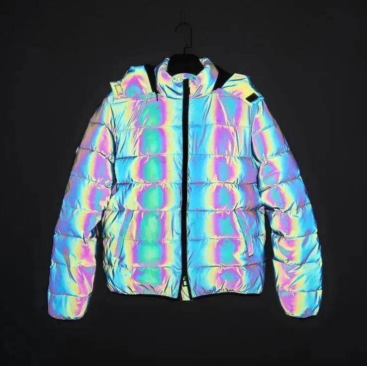Rainbow reflection winter Puffer coat Unisex - Velora