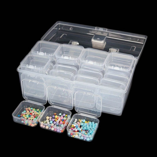 32-grid Transparent Plastic Storage Box Large Capacity Portable - Velora