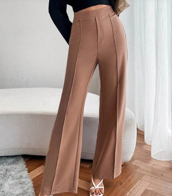 Loose Straight Pants Women High Waist Casual Trousers - Velora