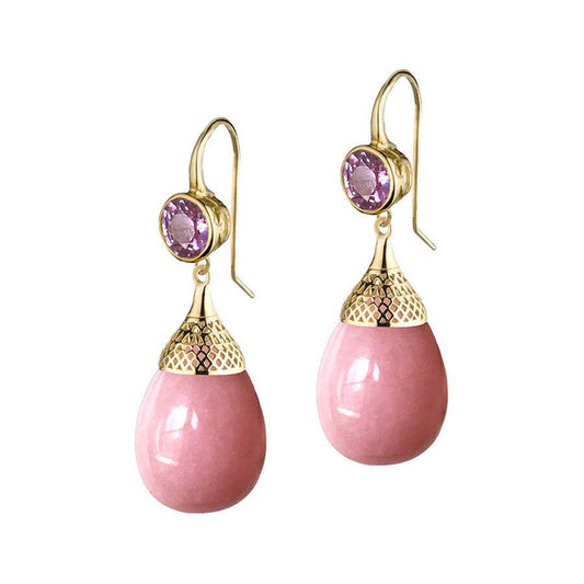Elegant Drop-shaped Elegant Gold-plated Earrings - Velora