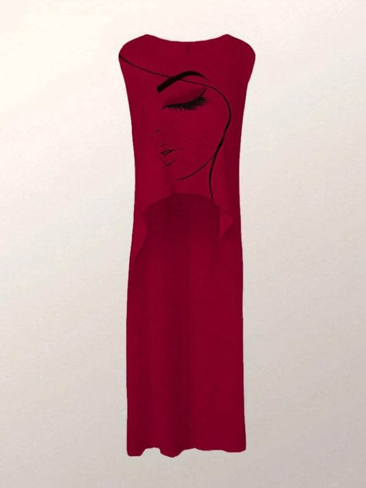 Summer Ladies Casual Print Sleeveless Gown - Velora