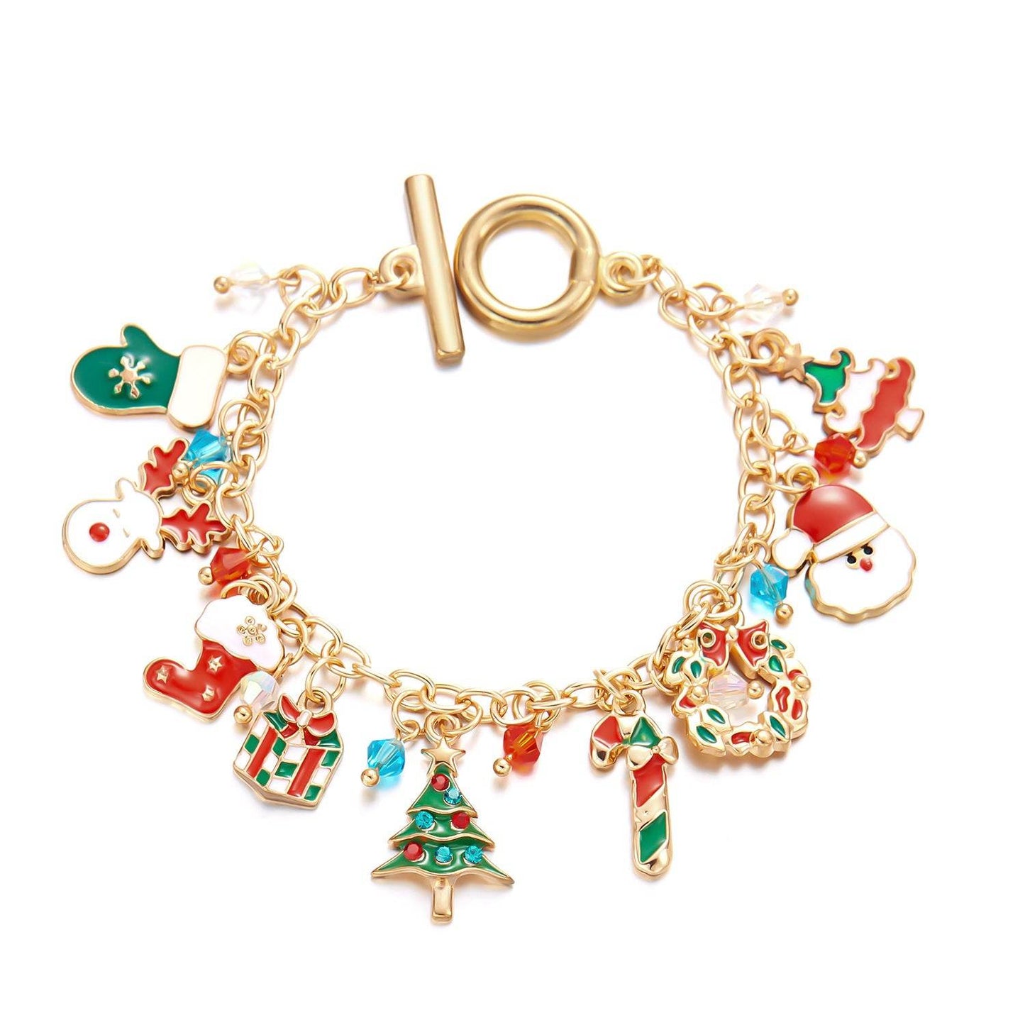 Personalized Christmas Bracelet Christmas Tree Santa Claus Pendant Bracelet For Women Jewelry - Velora