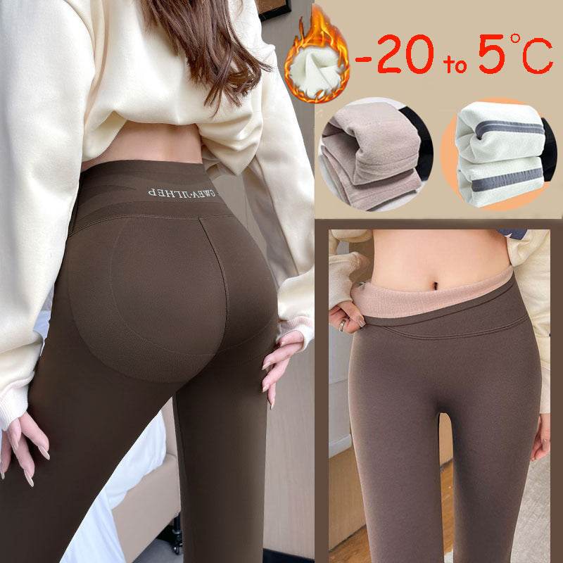 Fleece Thickened Leggings Winter -20 To 5 Shark Pants For Women High Waist Tight Skinny Tummy Control Buttocks Slimming Yoga Pants - Velora
