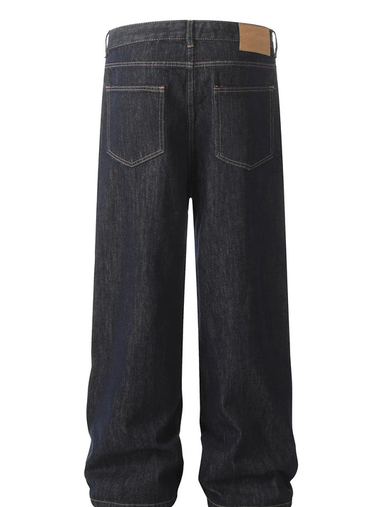 Men's Washed High Waist Straight Jeans - Velora
