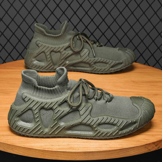 Mens Breathable Casual Versatile Fly Knit Socks Shoes - Velora