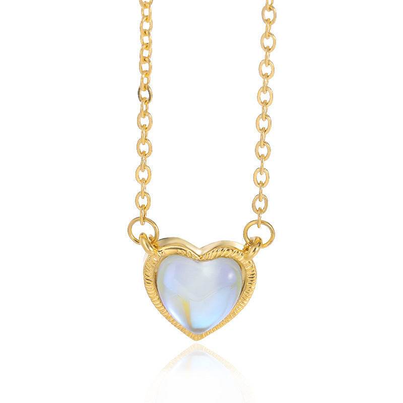 Romantic Heart Necklace Copper Zircon Pendant Necklace for women - Velora