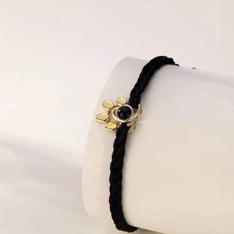 Beaded Personalized Photo Projection Bracelet Custom Photo Dog Paw Bracelet Pet Photo Necklace Cat PawPendant Commemorative Gift - Velora