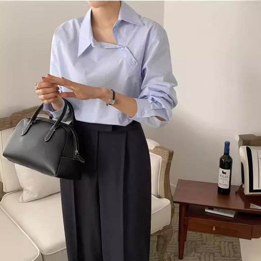 Professional Office Business Long sleeve cotton work shirt for women - Velora