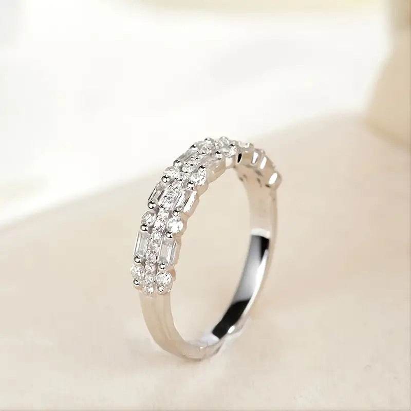 Multilayer Ring Three-layer Fine Circle Line Setting For Women Full Finger Rings Jewelry Gifts - Velora