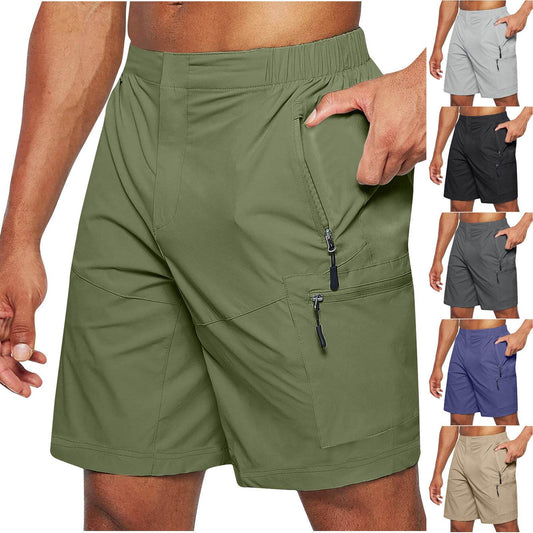 Men'S Casual Elastic Waist Strap Summer Shorts Casual Fit Fashion Outdoor Long Shorts For Men Knee-Length Straight Leg Pants Shorts - Velora