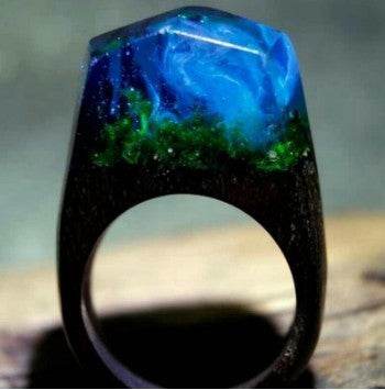 Handmade Magic Wooden Ring For Women Men Secret Forest Resin - Velora